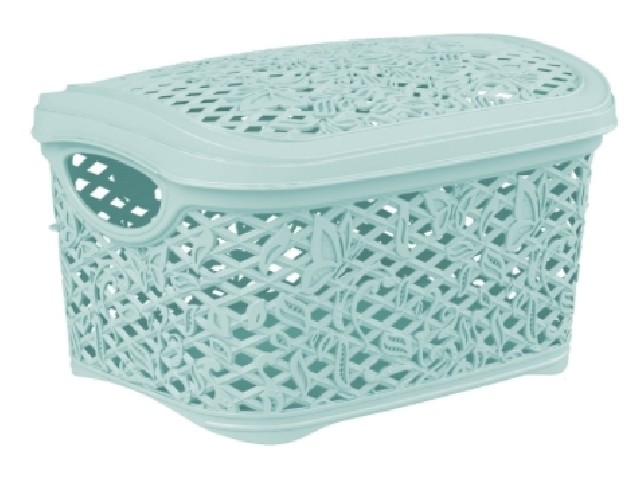 Корзина прямоугольная с крышкой Fiori 3.3 л мятный 4012/13